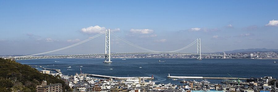 Akashi Kaikyo Bridge from Awaji Island in March 2014