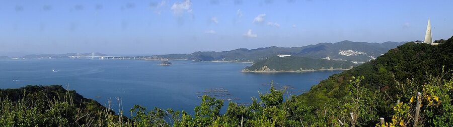 Fukura Bay with Onaruto Bridge in the distance