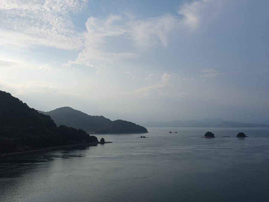View across the Akinada islands from Kami-Kamagari coastline on the Tobishima Kaido