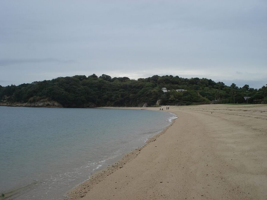 Kenmin-no-Hama (Roman Beach), Kami-Kamagari Island, a top-100 Japan beach on the Tobishima Kaido