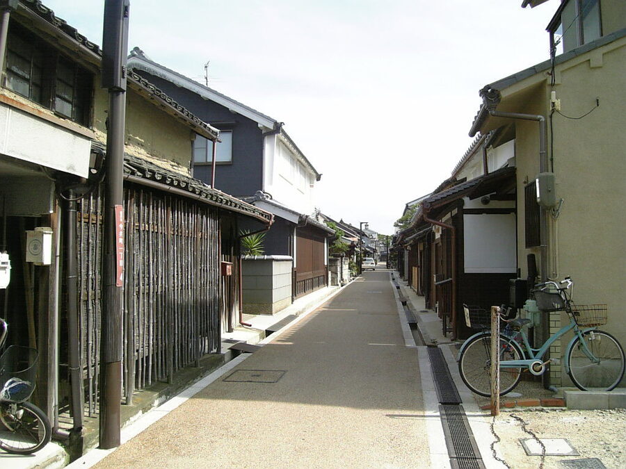 The traditional Imai-cho merchant district in Kashihara, Nara, with preserved wooden townhouses