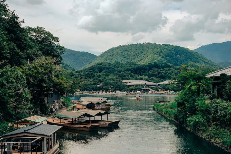 The Arashiyama riverside in early morning