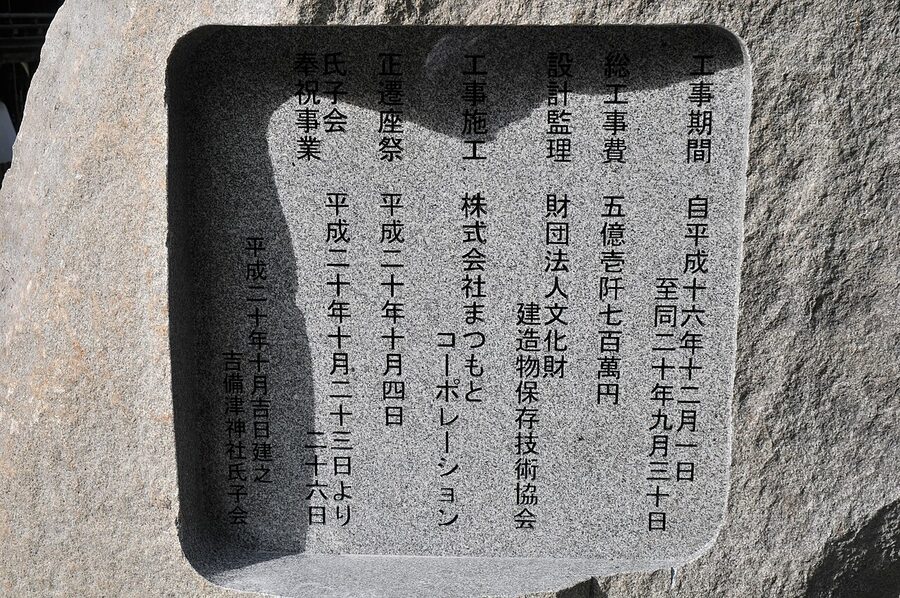 Carpentry detail of the gable timbers at Kibitsu Shrine