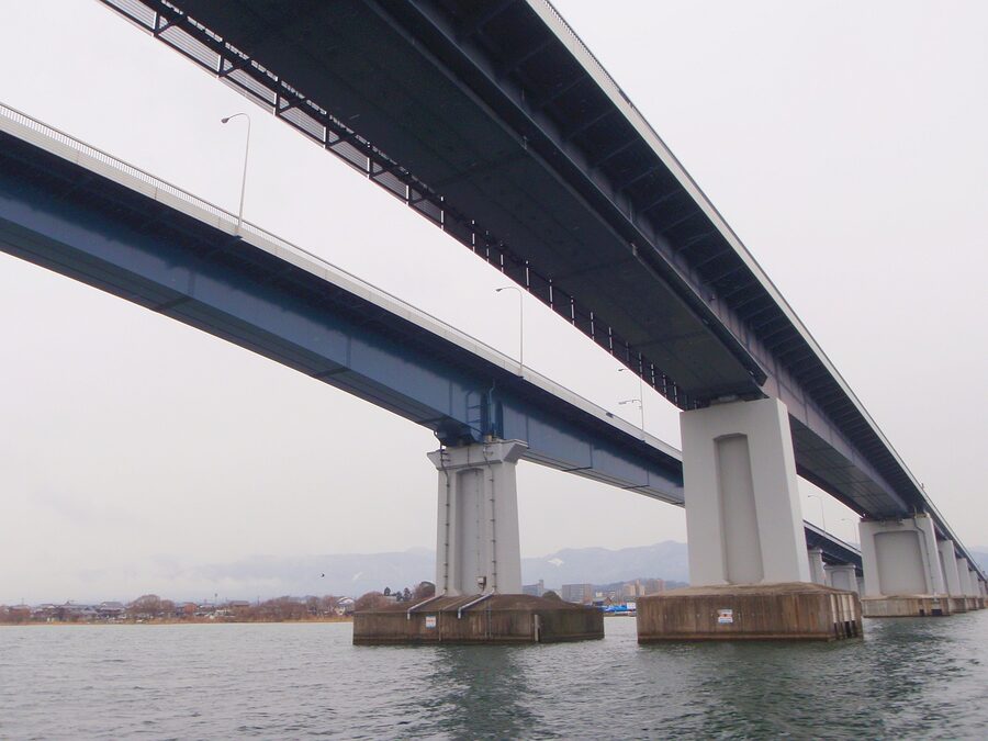 Biwako Ohashi bridge from below