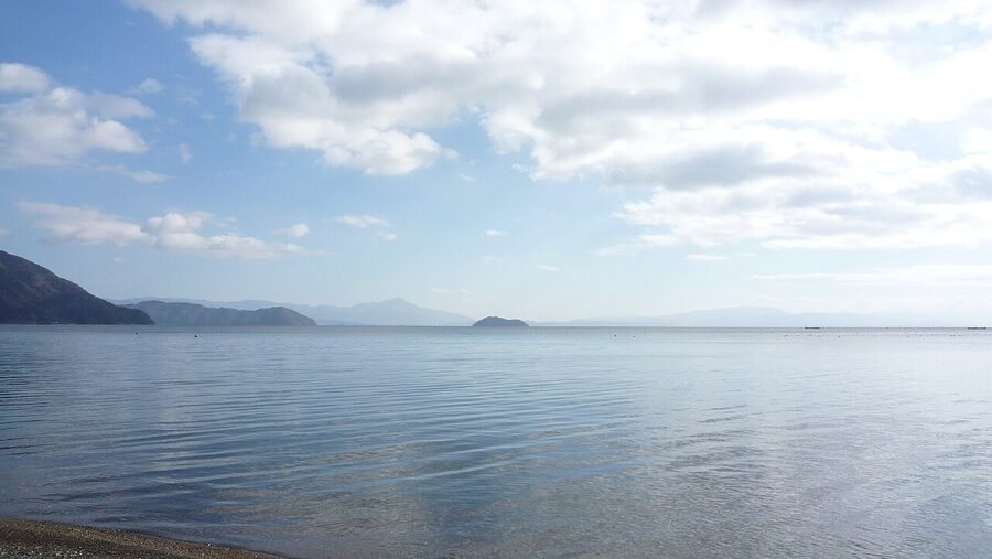 Lake Biwa shore at Makino-cho Nakasho