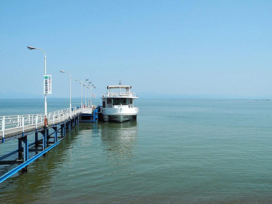 Boats and pier at Otsu Port