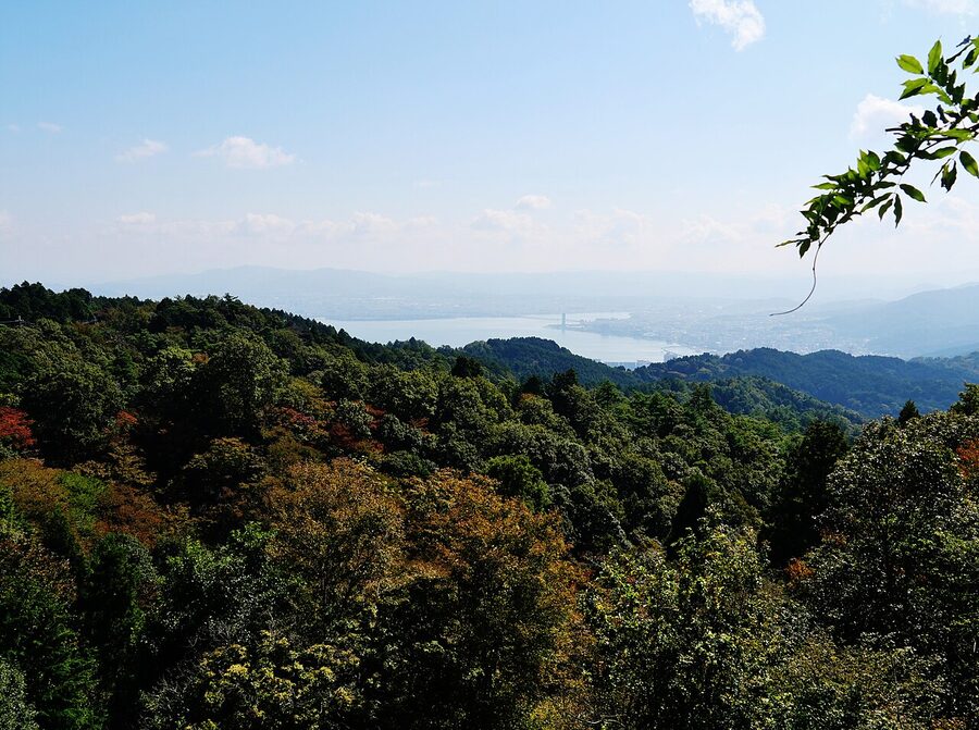 View of Lake Biwa from Omi Jingu in Otsu