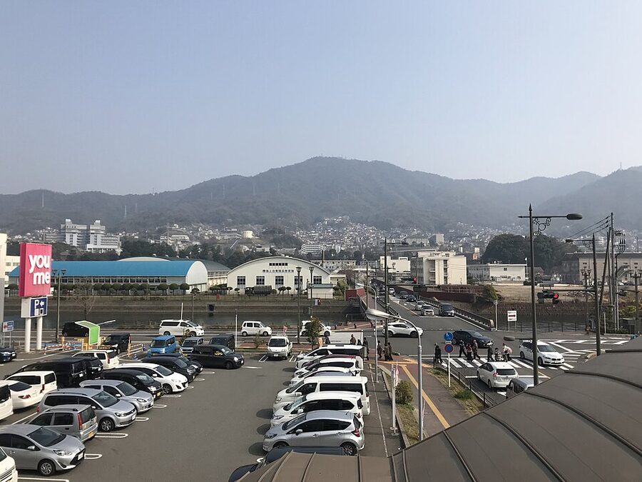JMSDF Kure Naval Base from Takaramachi footbridge