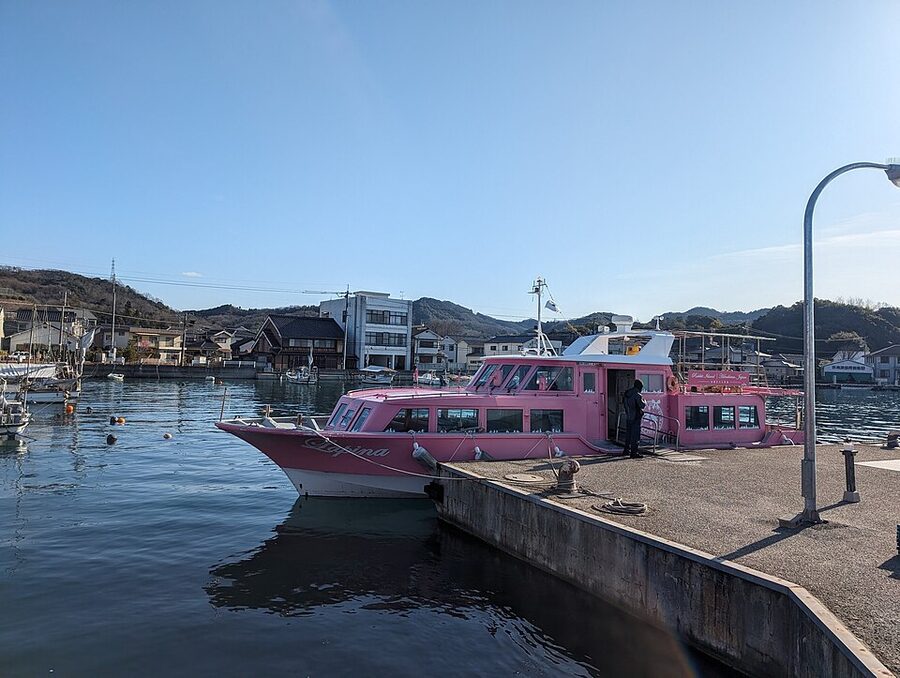 Okunoshima ferry at Tadanoumi Port