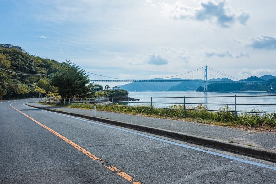 Onomichi coastline with bridge in the distance