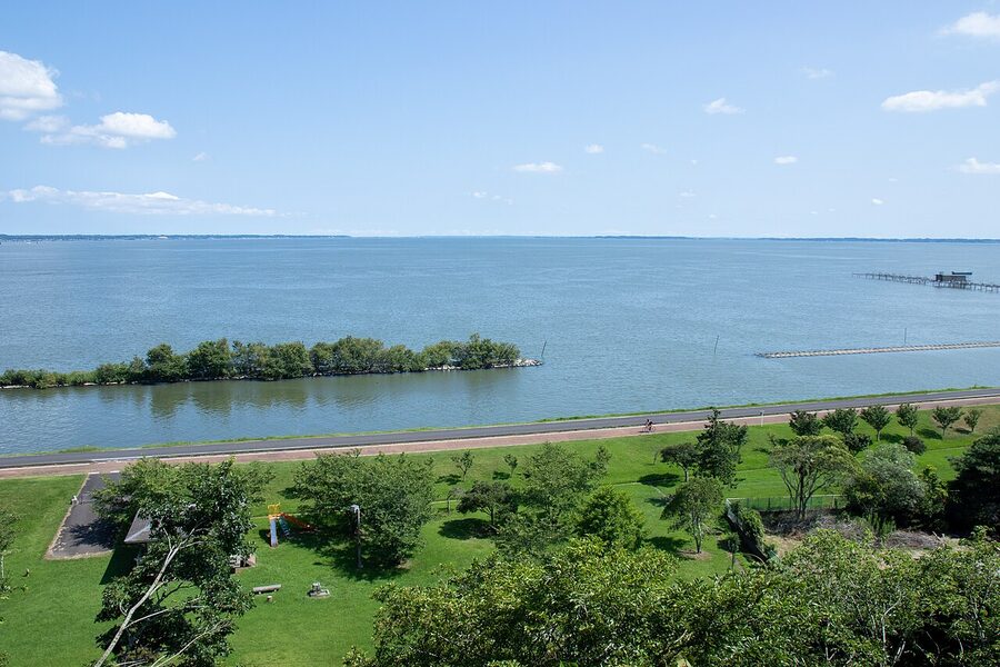 Lake Kasumigaura seen from Kasumigaura City on the south shore