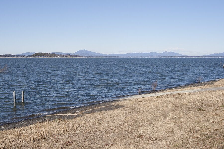 Lake Kasumigaura seen from Namegata City on the eastern shore