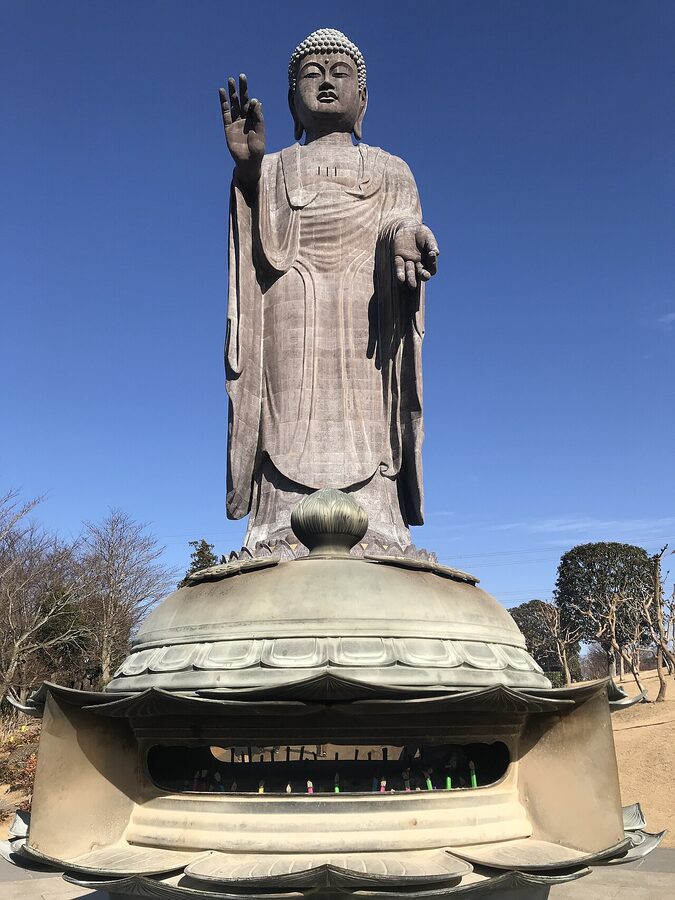 Ushiku Daibutsu, the 120m bronze Buddha visible from the southern Kasumigaura shore