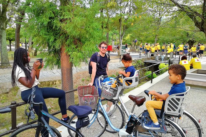 Nara - Private Family Bike Tour - Riding through Nara Park with deer
