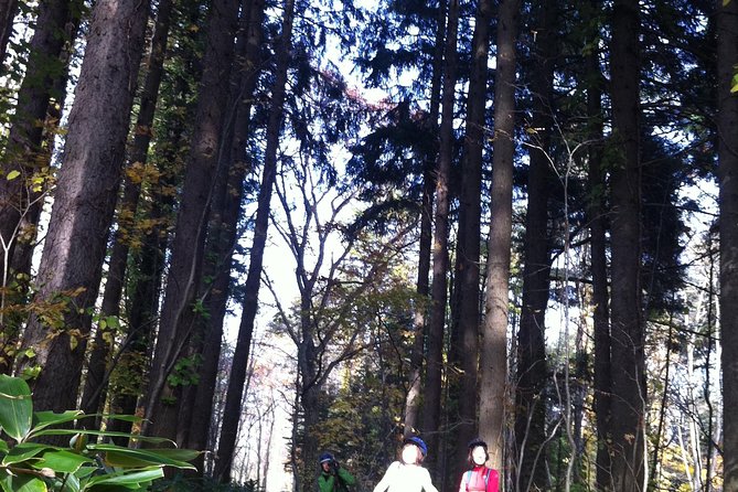 Nopporo Forest Mountain Bike Tour from Sapporo, presenting a retro Cycle cap - The morning pickup from Sapporo