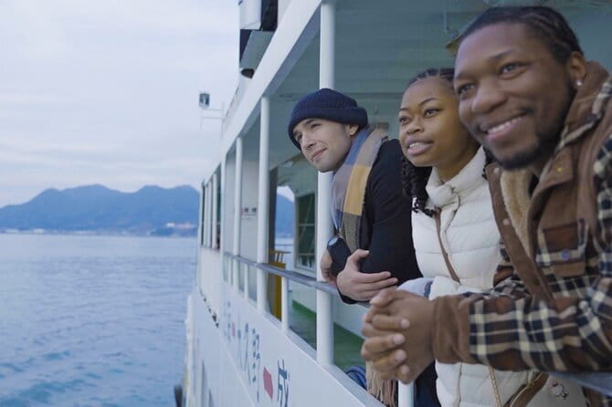 Okunoshima Rabbit Island Cycling Tour with Local Guide - Okunoshima Lighthouse and the first sea views